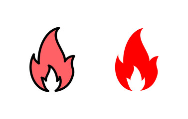Fire icon set illustration. fire sign and symbol