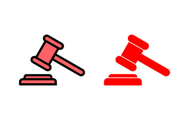 Gavel icon set illustration. judge gavel sign and symbol. law icon. auction hammer