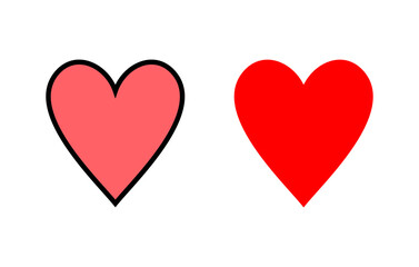 Love icon set illustration. Heart sign and symbol. Like icon vector.