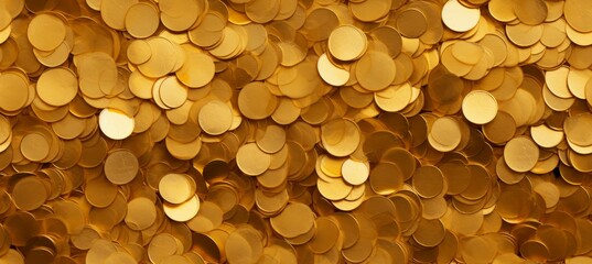 Gold coins texture background. Generative AI technology. - obrazy, fototapety, plakaty