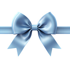 Shiny blue satin ribbon, isolated on transparent background Generative AI	
