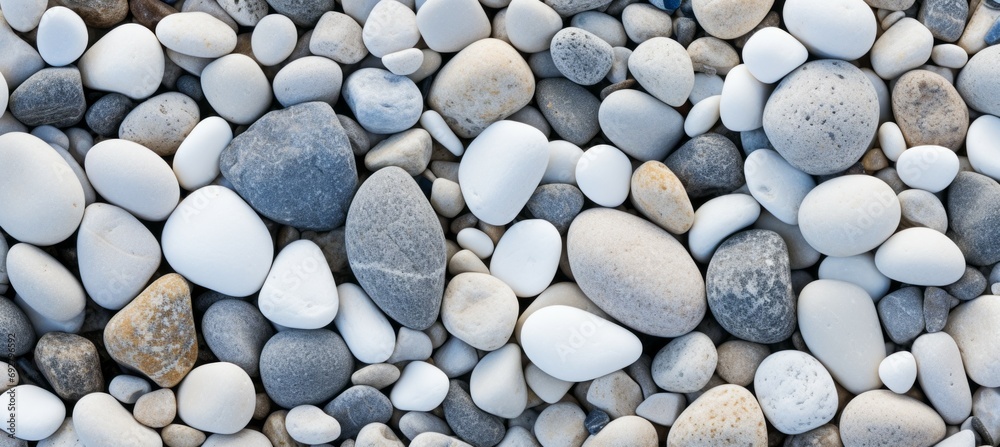Wall mural smooth pebble stone texture background. generative ai technology.