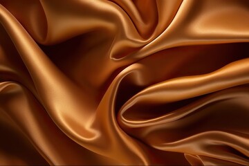 Fototapeta premium background silk Bronze brown fabric silky background fold soft texture shiny drapery satin elegant luxury elegance wavy smooth curve clothes textile wallpaper colours abstract material ripple
