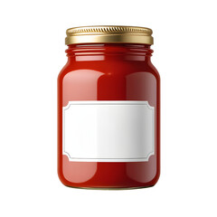 Empty mockup of tomato sauce jar isolated on transparent or white background