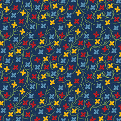 Flower pattern with dark and light background. simple pattern design