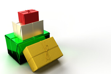 Obraz premium Background with christmas gift boxes space for text