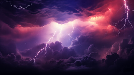 Naklejka premium Electric Storm with Colorful Sky 