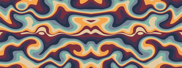 Liquid lines repeat pattern retro colors