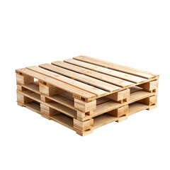Wooden pallet isolated on transparent or white background