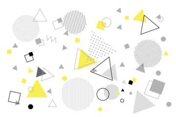 Wandcirkels plexiglas 幾何学模様の背景イラスト　ジオメトリック　メンフィス © gelatin