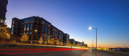 Fototapeta premium Bridge Park with Christmas Lights, Dublin, Ohio