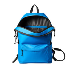 Blue Bag Pack Opened isolated on white background