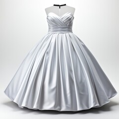 Fototapeta na wymiar A Classic White Wedding Dress on a Mannequin