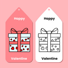 Hand drawn Valentines day label