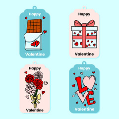 Hand drawn Valentines day label Collection