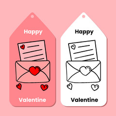 Hand drawn Valentines day label