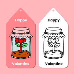 Hand drawn Valentines day label