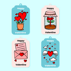 Hand drawn Valentines day label Collection