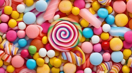 Fototapeta na wymiar sugary tasty candy food illustration mouthwatering yummy, delectable luscious, flavorful indulgent sugary tasty candy food