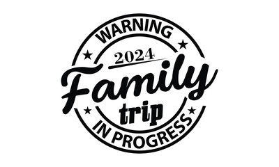 Fototapeta na wymiar 2024 Family Trip Vector and Clip Art