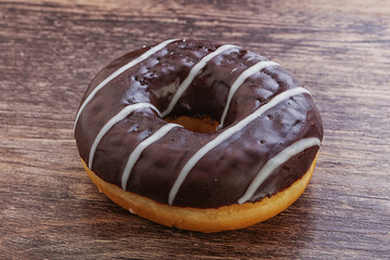 Glazed sweet tasty chocolate donut