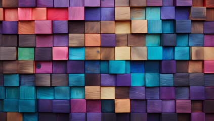 Multiple colors wall of wood