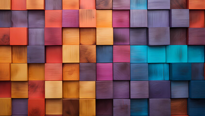 Multiple colors wall of wood