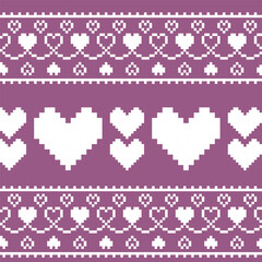 knitted background with hearts