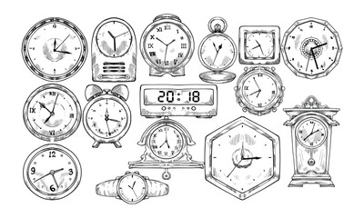 wall clock handdrawn collection