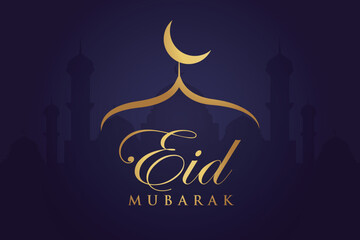 Ramadan Eid Islamic New Year background with star crescent lights and moon decorative elements