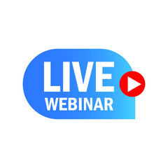 Live Webinar button. Live Webinar icon. Live Webinar label. Vector illustration. EPS 10.