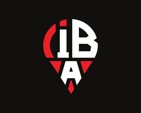 IBA letter location shape logo design.