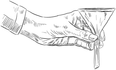 hand holding potion handdrawn illustration - obrazy, fototapety, plakaty