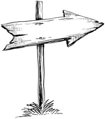 direction sign handdrawn illustration