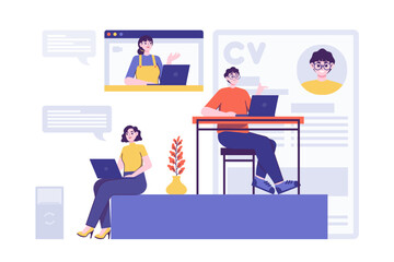 Telecommuting Recruitment Illustration