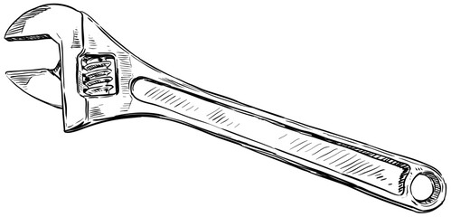 wrench handdrawn illustration