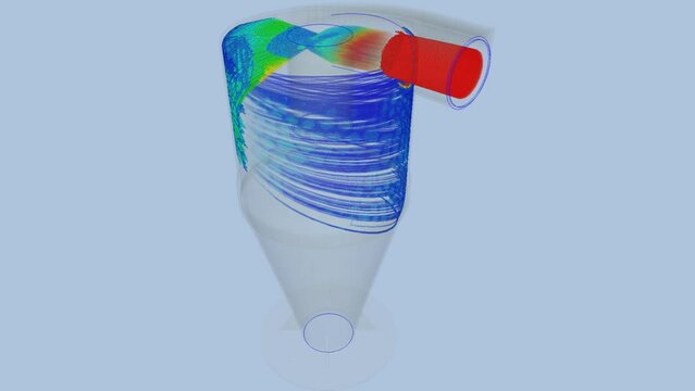 CFD simulation Computational fluid dynamics - Cyclone airflow simulation
