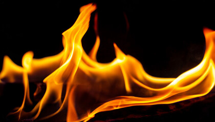  Flames, black background, close-up 02