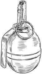 grenade handdrawn illustration