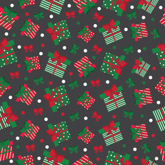 seamless christmas pattern, gift box