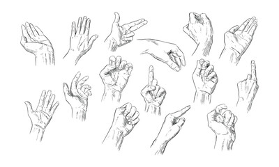 hand gesture handdrawn collection