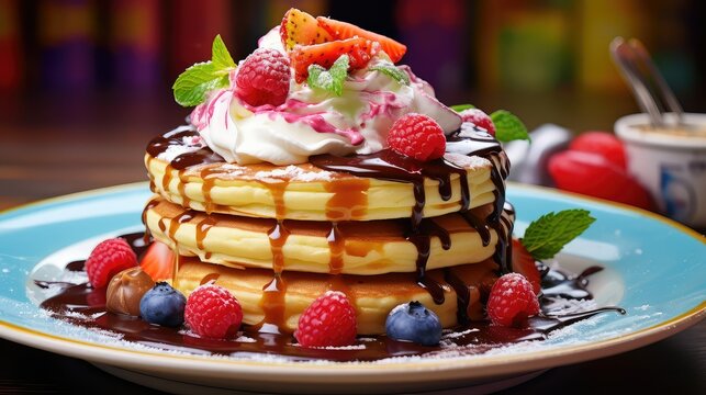 nutella dessert pancake food illustration caramel vanilla, lemon raspberry, apple coconut nutella dessert pancake food