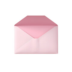 Woman hands opening pink envelope isolated on transparent background