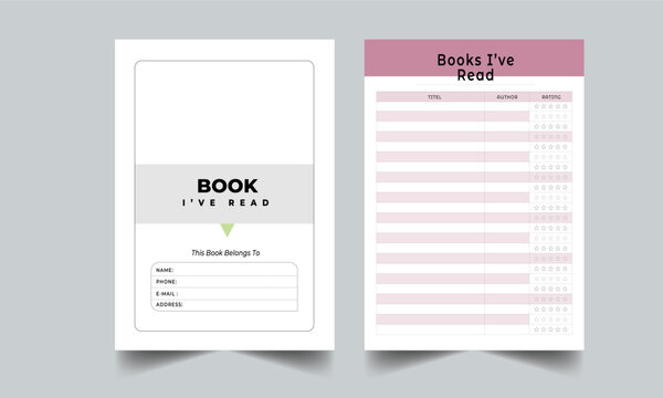 Book I've Read with cover page layout design template
