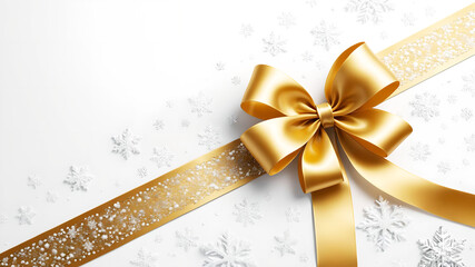 Golden ribbon and snow crystal
