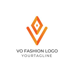 Creative vo monogram logo with abstract and simple design concept for brand identity.