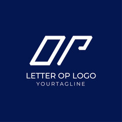 Creative op monogram logo with abstract and simple design concept for brand identity.