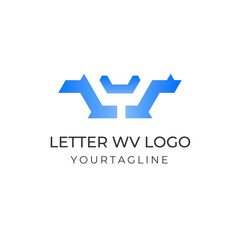 Creative wv monogram logo with abstract and simple design concept for brand identity.