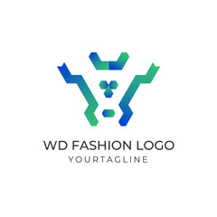 Creative fashion logo with abstract and simple design concept for brand identity. Initial simple fashion logo design vector template.