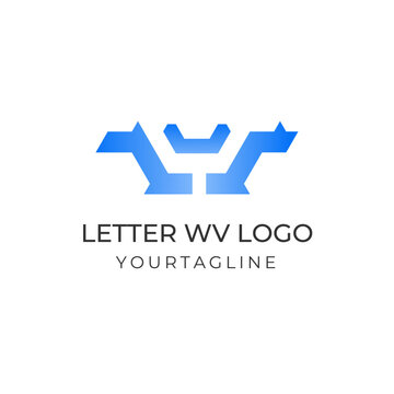 Creative wv monogram logo with abstract and simple design concept for brand identity.